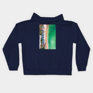 Fishing boats in Makrygialos Kids Hoodie